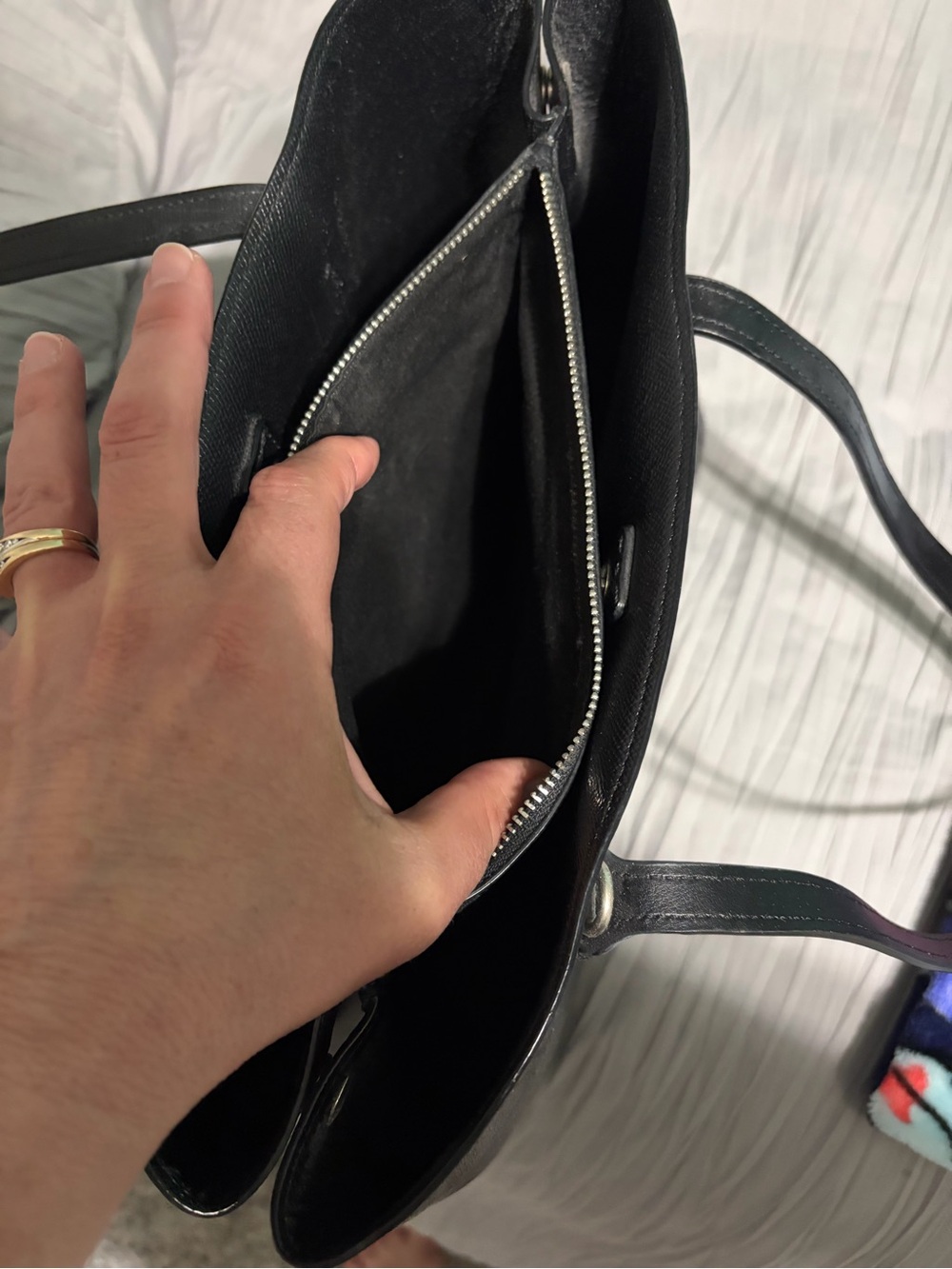 Coach Black/Charcoal Signature Tote - Picture 4 of 5
